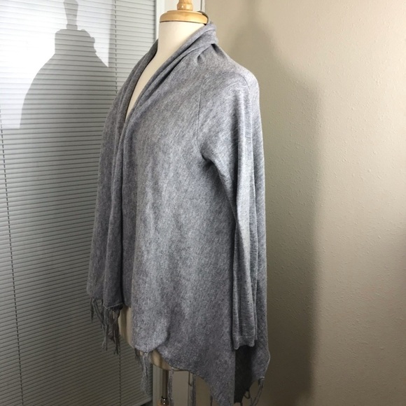 M.Fredric gray open waterfall cardigan S/M - Picture 4 of 6